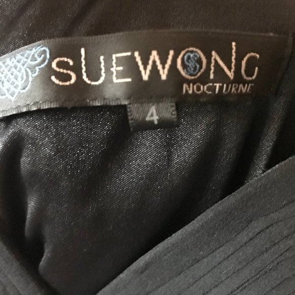 Sue Wong Black Cocktail Dress With Beading - Picture 4 of 6